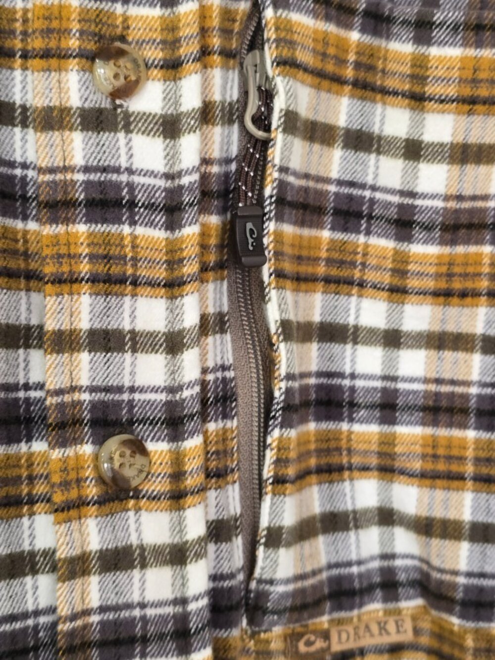 Drake Men's Autumn Brushed Twill Plaid Long Sleeve Flannel Button Shirt Sz Large - Picture 5 of 10